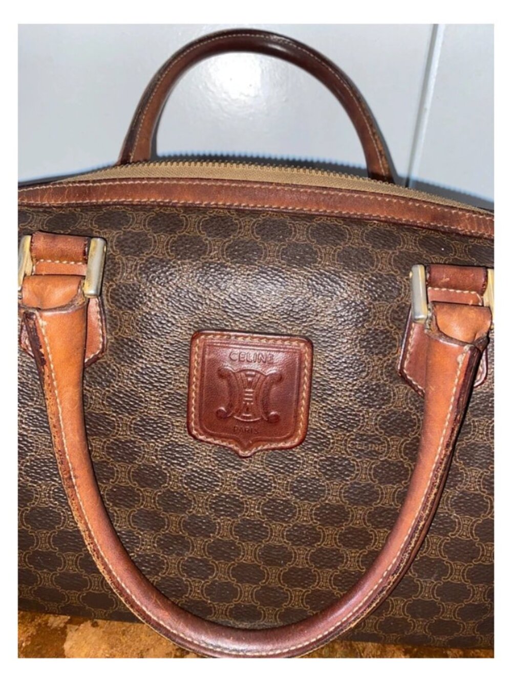 Celine Small "Boston" Duffle Macadam Handbag
